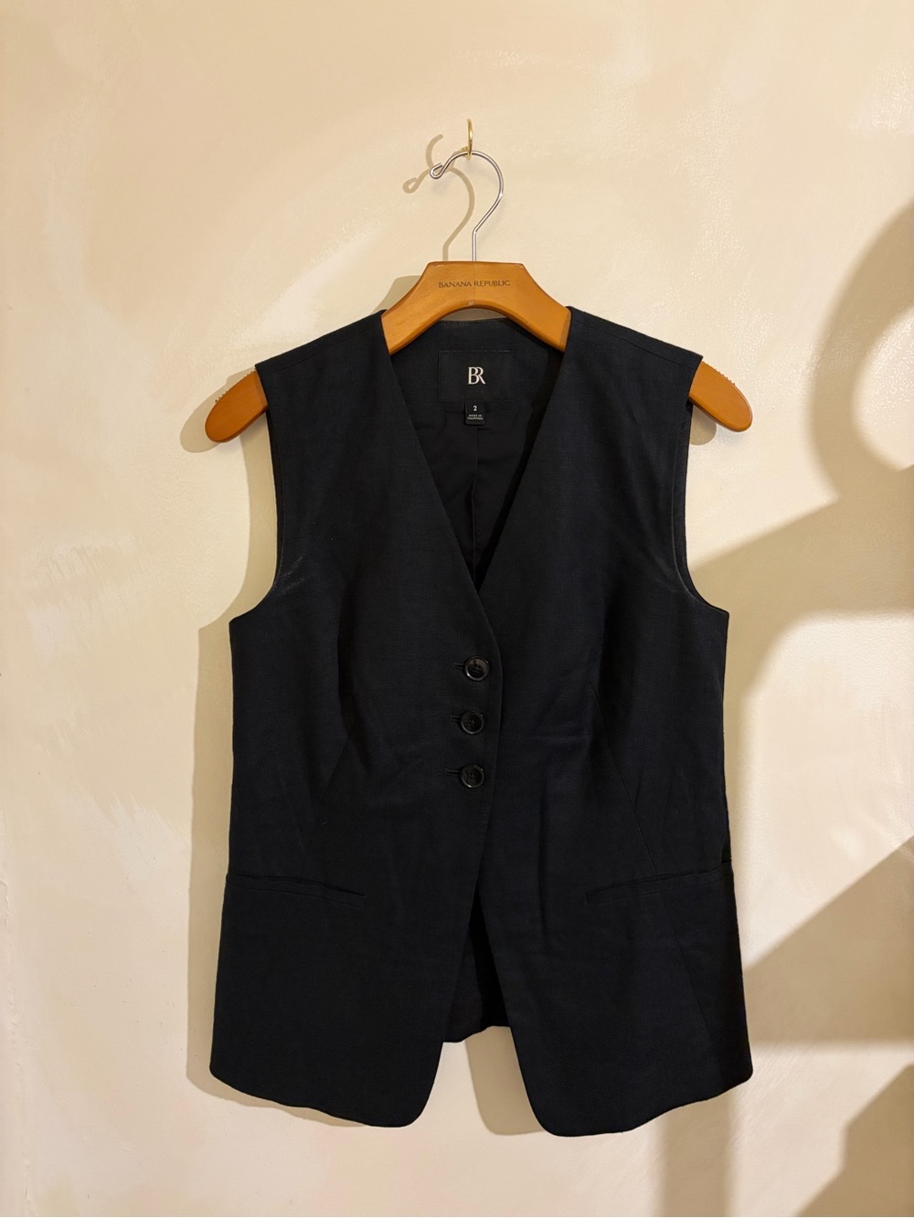 Banana Republic Black Linen Vest